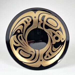 Dru Malone Alaskan Studio Art Glass Dish First Nations 2006 Native American Art